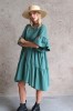 WIDE SILHOUETTE GREEN DRESS