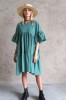 WIDE SILHOUETTE GREEN DRESS