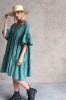 WIDE SILHOUETTE GREEN DRESS