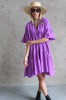 WIDE SILHOUETTE PURPLE DRESS