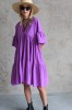 WIDE SILHOUETTE PURPLE DRESS