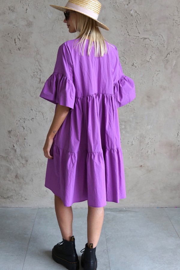 WIDE SILHOUETTE PURPLE DRESS