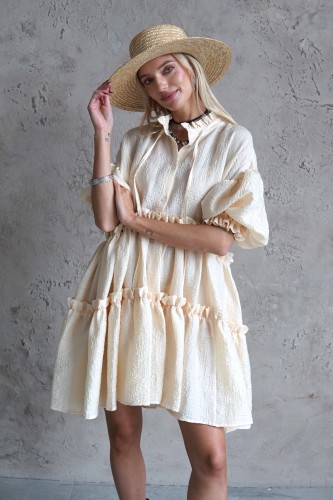 light dress with puff sleeves