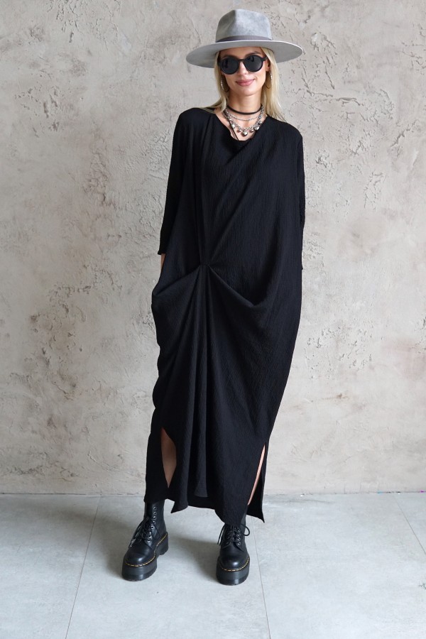 LONG COTTON DRESS  WITH 3/4 SLEEVES