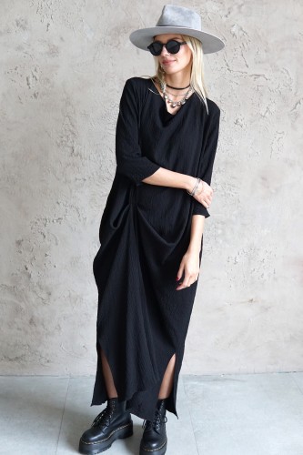 LONG COTTON DRESS  WITH 3/4 SLEEVES