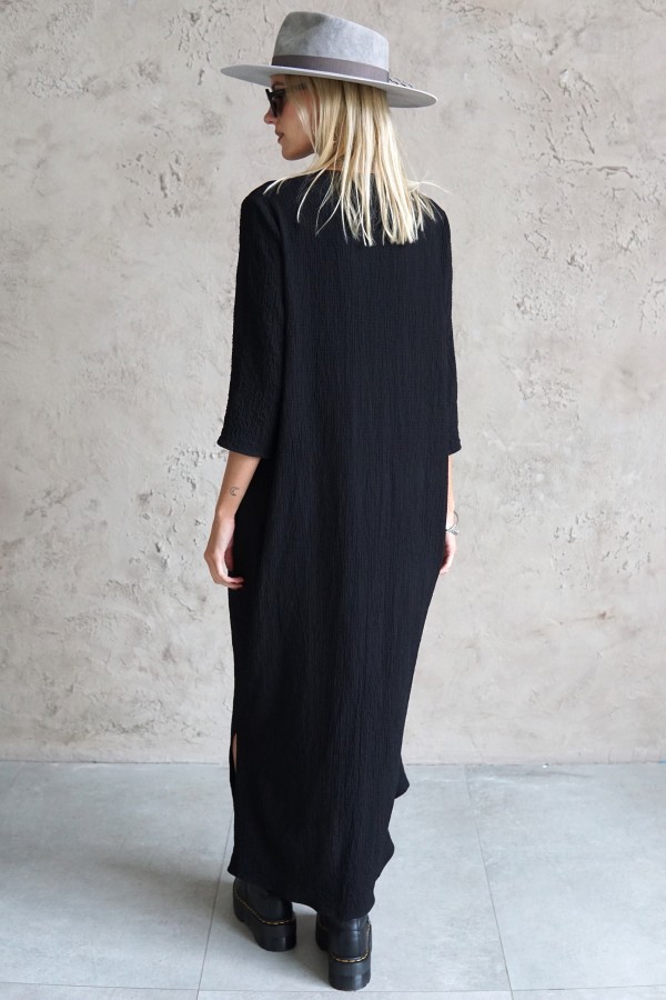 LONG COTTON DRESS  WITH 3/4 SLEEVES