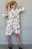 White flowery dress, white long sleeve dress