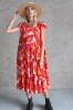 RED VISCOSE DRESS 