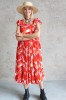 RED VISCOSE DRESS 