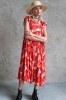 RED VISCOSE DRESS 