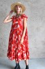 RED VISCOSE DRESS 