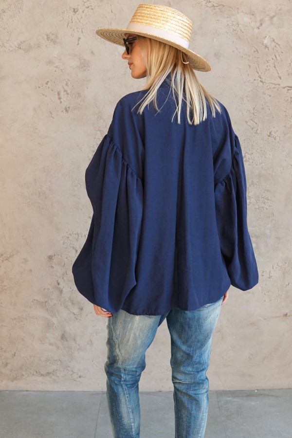 BLUE VISCOSE SHIRT FOR WOMEN 