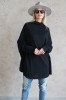 BLACK COZY WOOL BLOUSE 