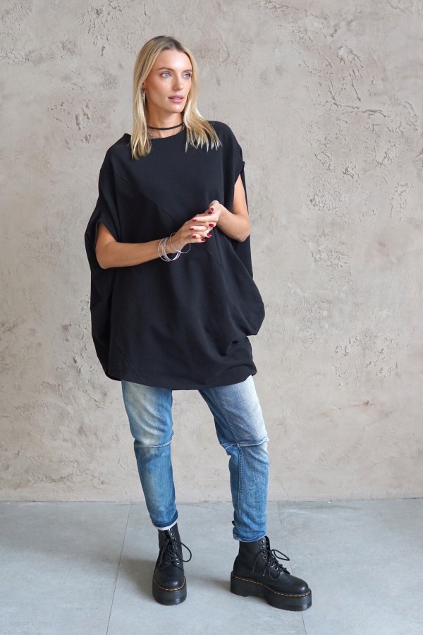 BLACK BLOUSE  COCOON 