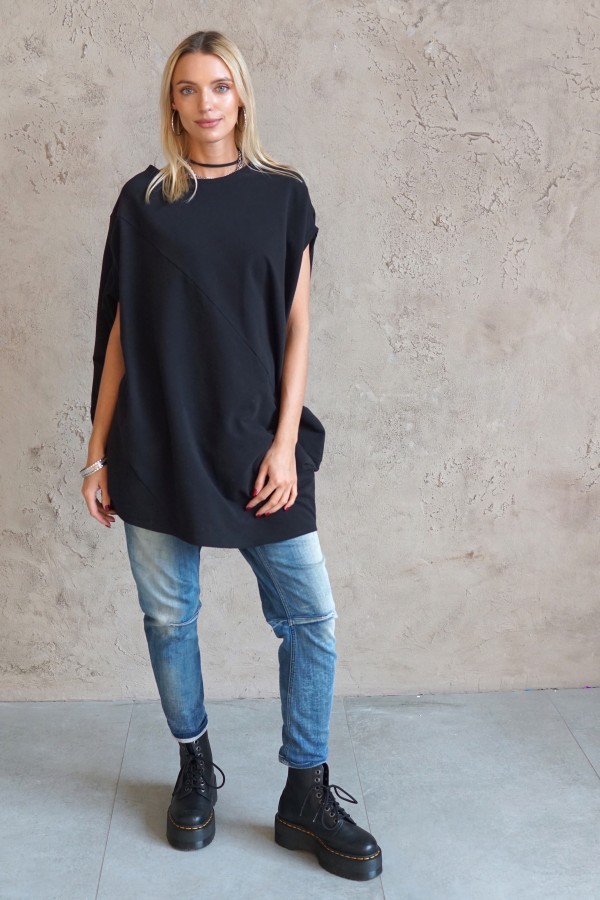 BLACK BLOUSE  COCOON 