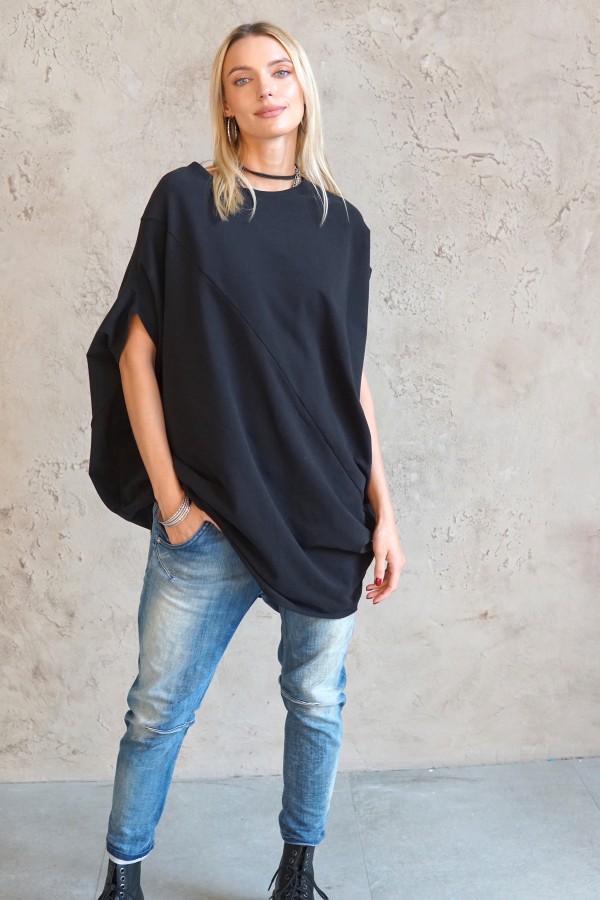 BLACK BLOUSE  COCOON 