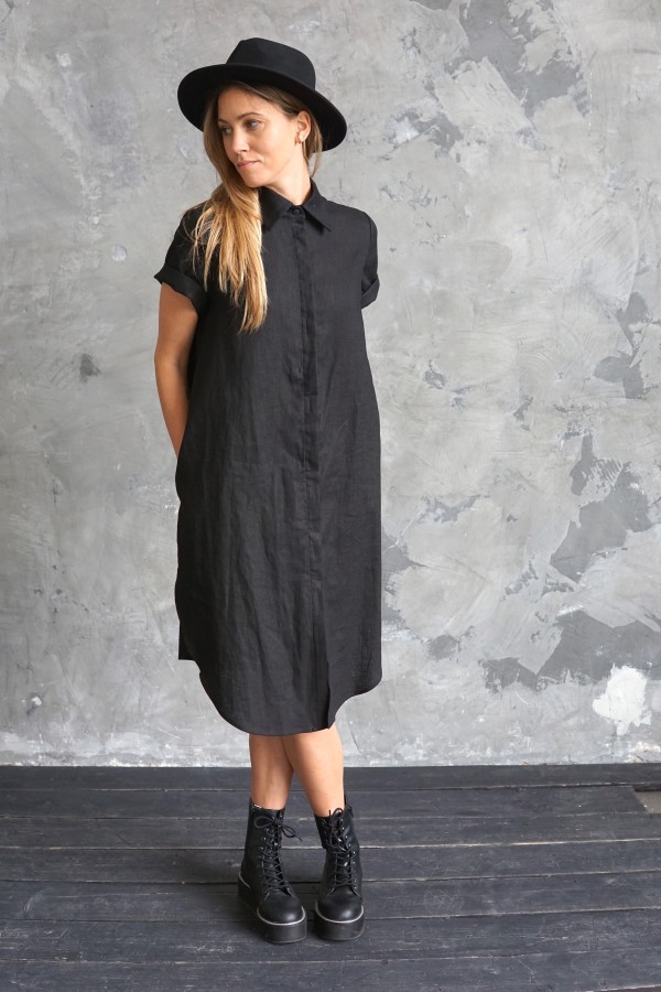 LINEN SHIRT DRESS