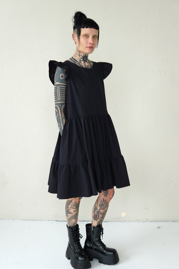 BLACK LINEN DRESS