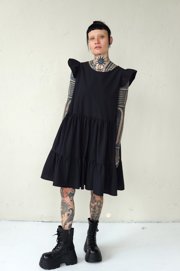 BLACK LINEN DRESS
