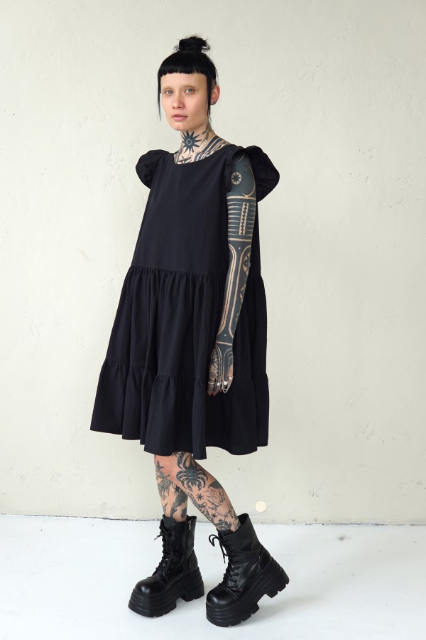 BLACK LINEN DRESS