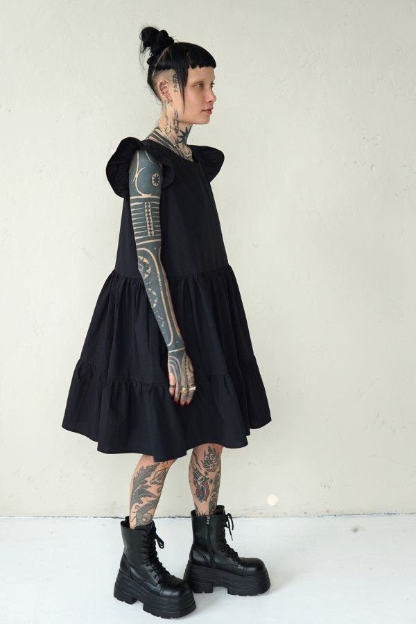 BLACK LINEN DRESS