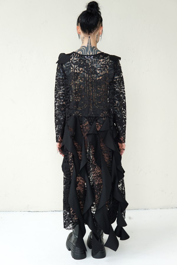 LACE DRESS WITH RUFFLES 