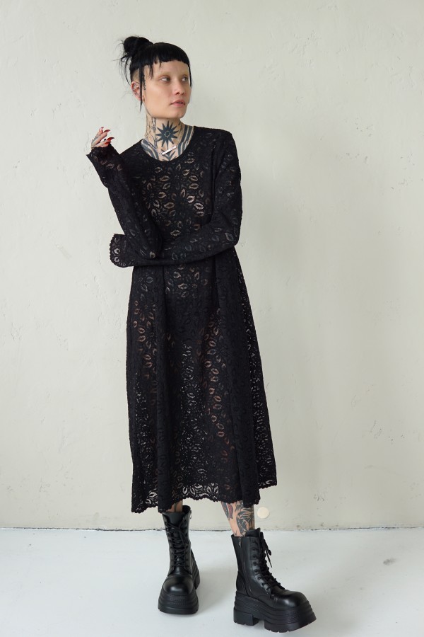 BLACK IRISH LACE DRESS 