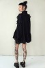 STYLISH BLACK BLOUSE WITH WIDE SLEEVES