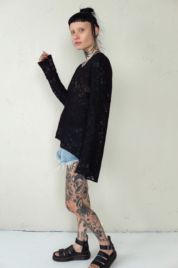 BLACK IRISH LACE BLOUSE