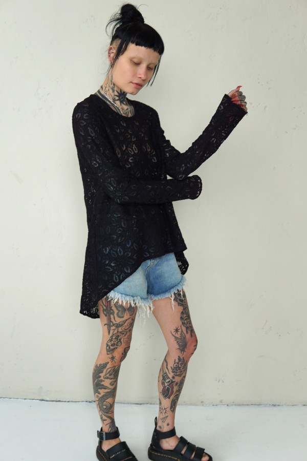 BLACK IRISH LACE BLOUSE