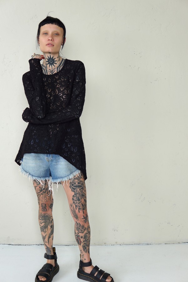 BLACK IRISH LACE BLOUSE