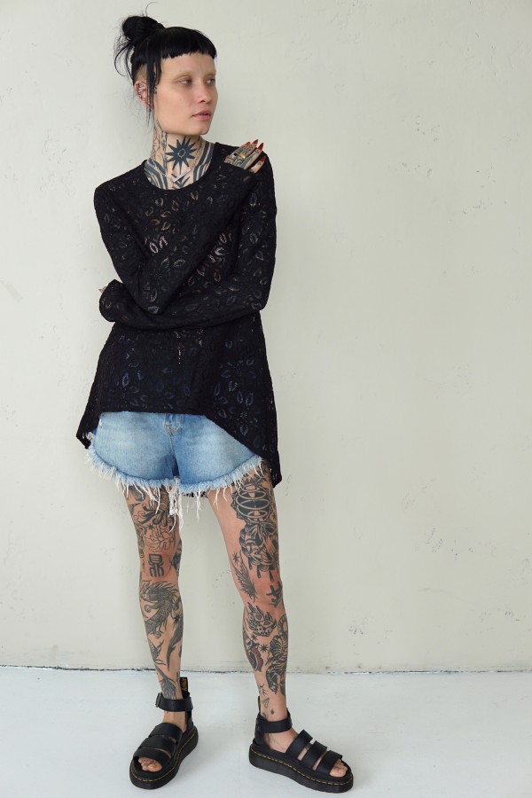 BLACK IRISH LACE BLOUSE