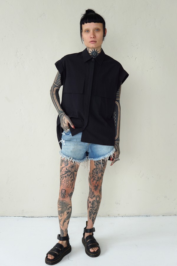 BLACK COTTON SHIRT TOKYO