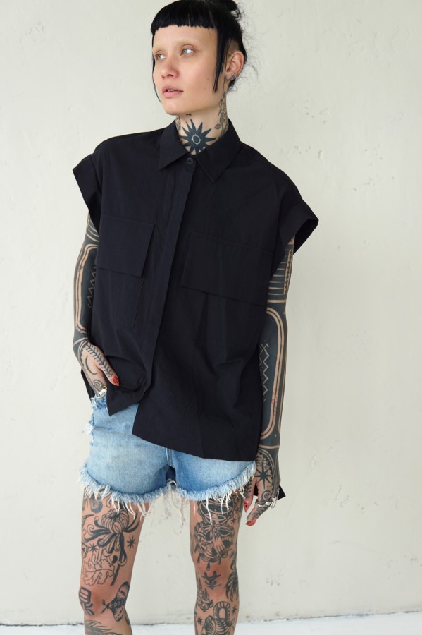 BLACK COTTON SHIRT TOKYO