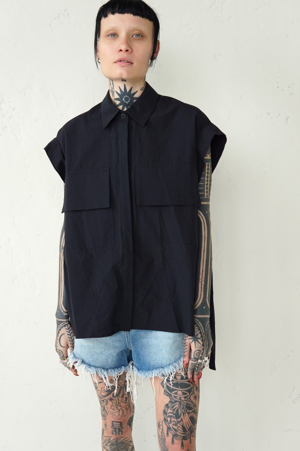 BLACK COTTON SHIRT TOKYO