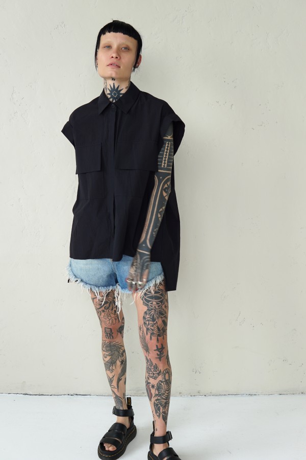 BLACK COTTON SHIRT TOKYO
