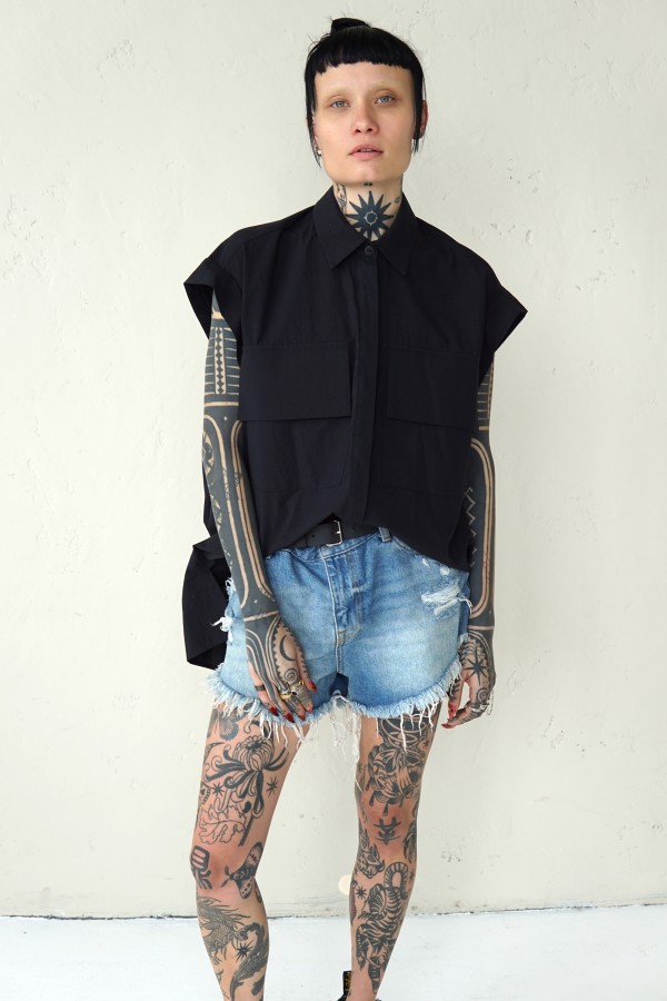 BLACK COTTON SHIRT TOKYO