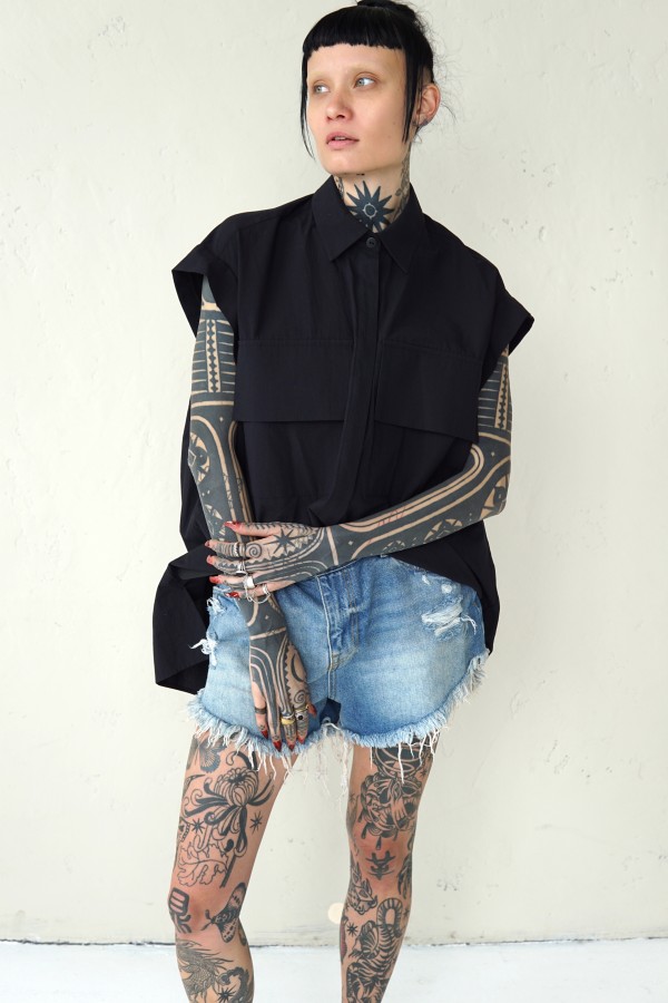 BLACK COTTON SHIRT TOKYO