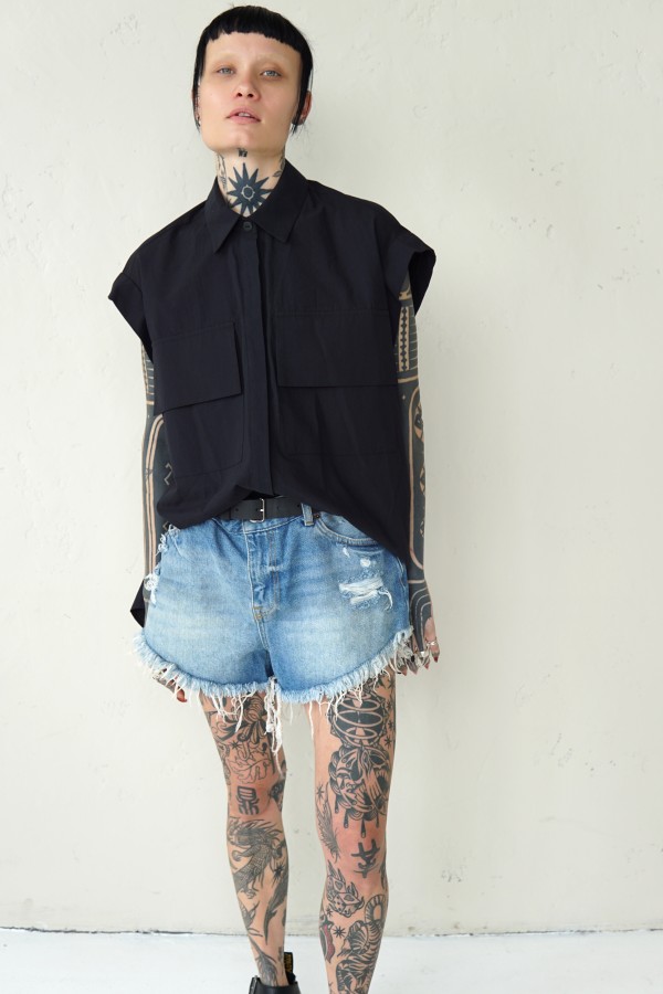 BLACK COTTON SHIRT TOKYO