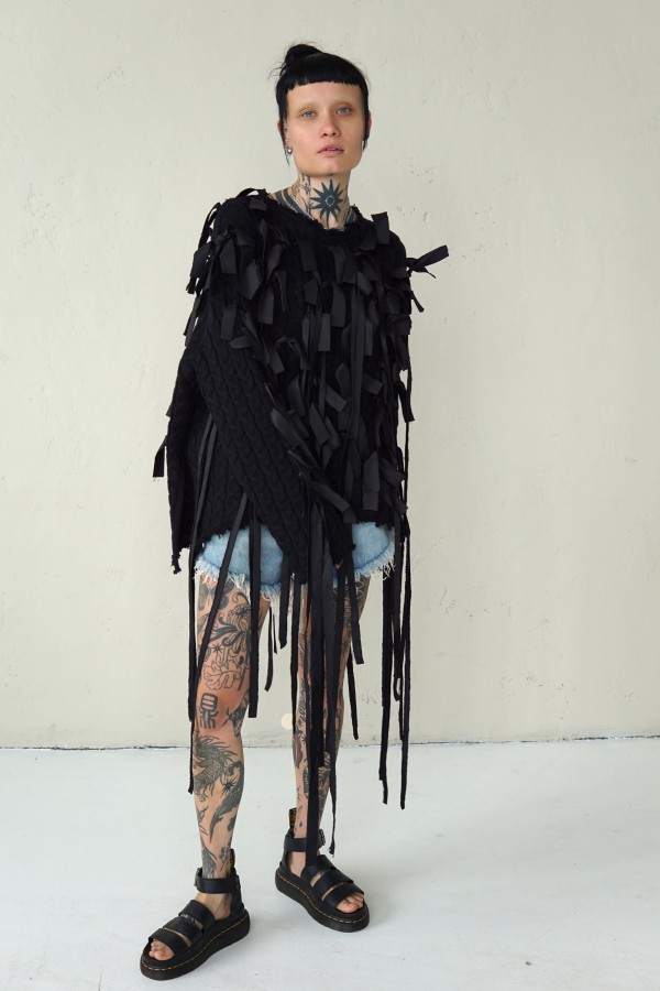 AVANT GARDE UNIQUE SWEATER WITH LONG STRIPES