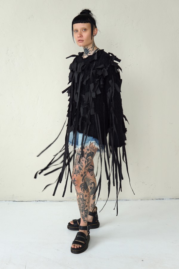 AVANT GARDE UNIQUE SWEATER WITH LONG STRIPES