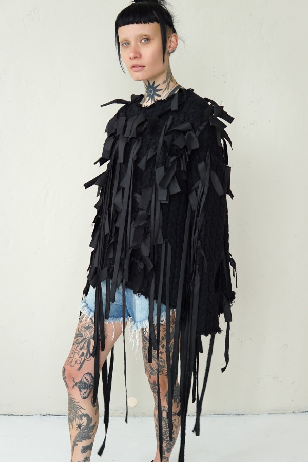 AVANT GARDE UNIQUE SWEATER WITH LONG STRIPES