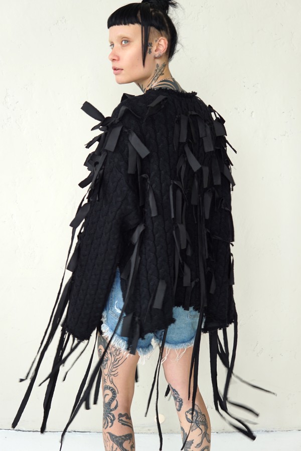 AVANT GARDE UNIQUE SWEATER WITH LONG STRIPES