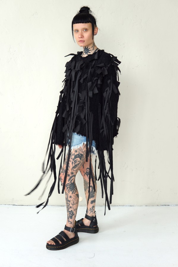 AVANT GARDE UNIQUE SWEATER WITH LONG STRIPES