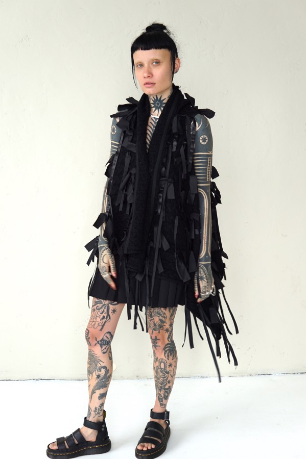 AVANT-GARDE VEST WITH LONG STRIPES