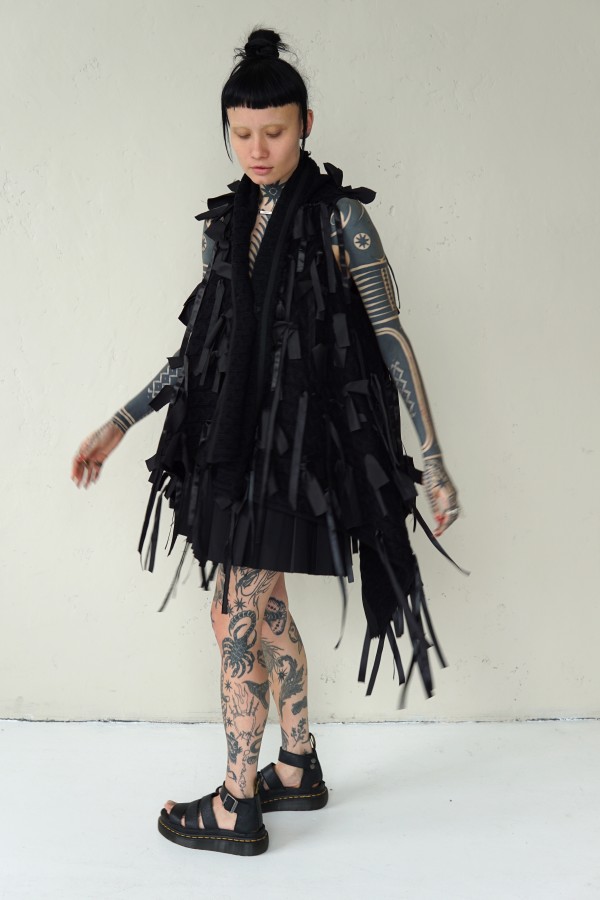 AVANT-GARDE VEST WITH LONG STRIPES