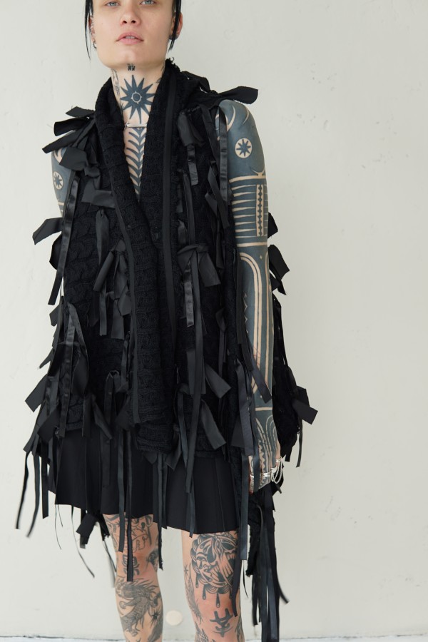 AVANT-GARDE VEST WITH LONG STRIPES
