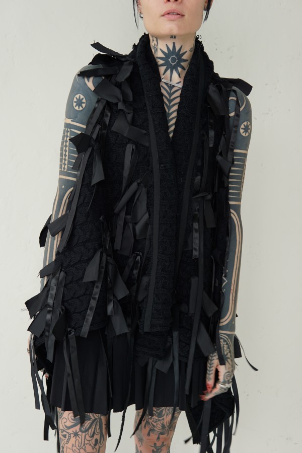 AVANT-GARDE VEST WITH LONG STRIPES