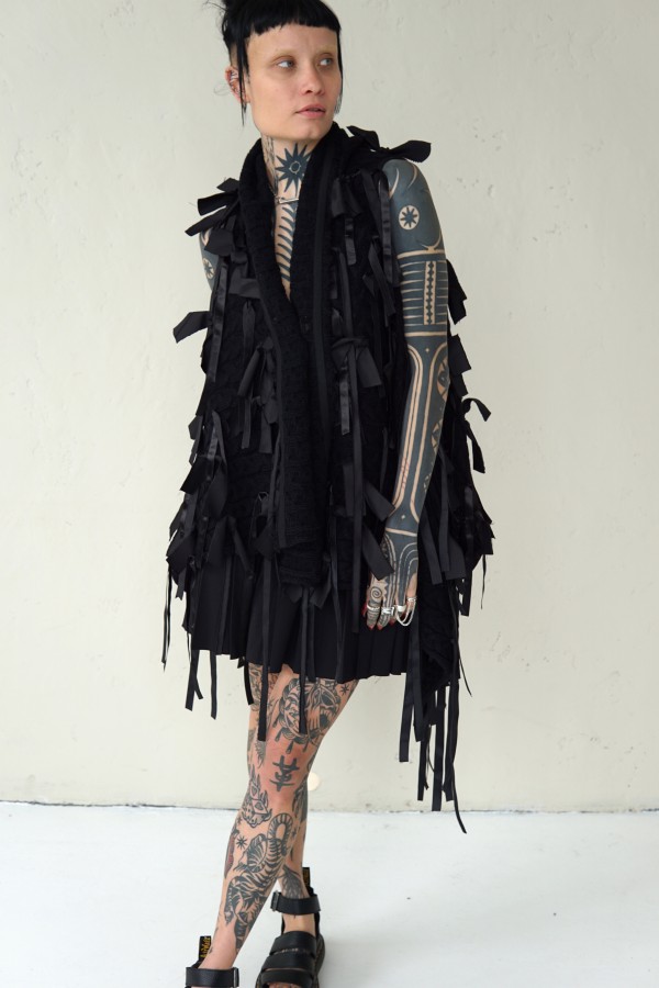 AVANT-GARDE VEST WITH LONG STRIPES