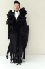 SPECIAL BLACK AVANT-GARDE LONG COAT WITH DETAILS